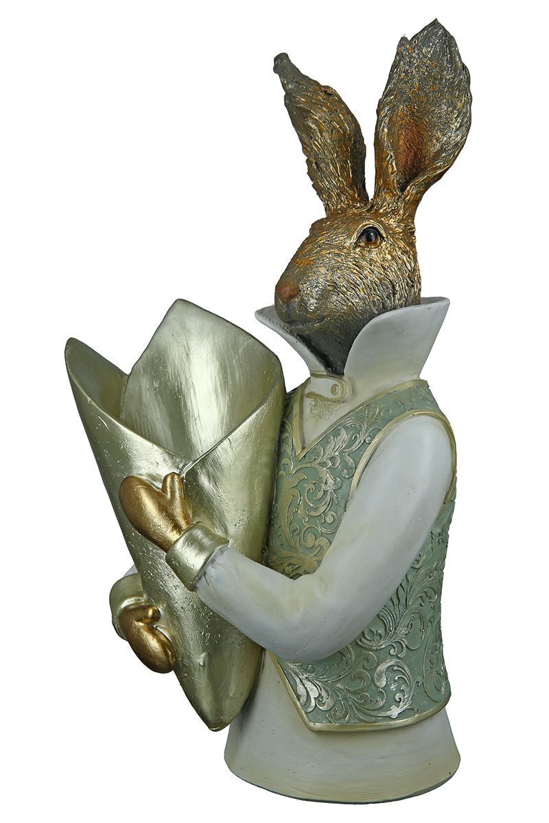 Deko-Figur „Lord und Lady“ mit Tütenvase sort. H.30cm Osterhase Frühjahr GILDE