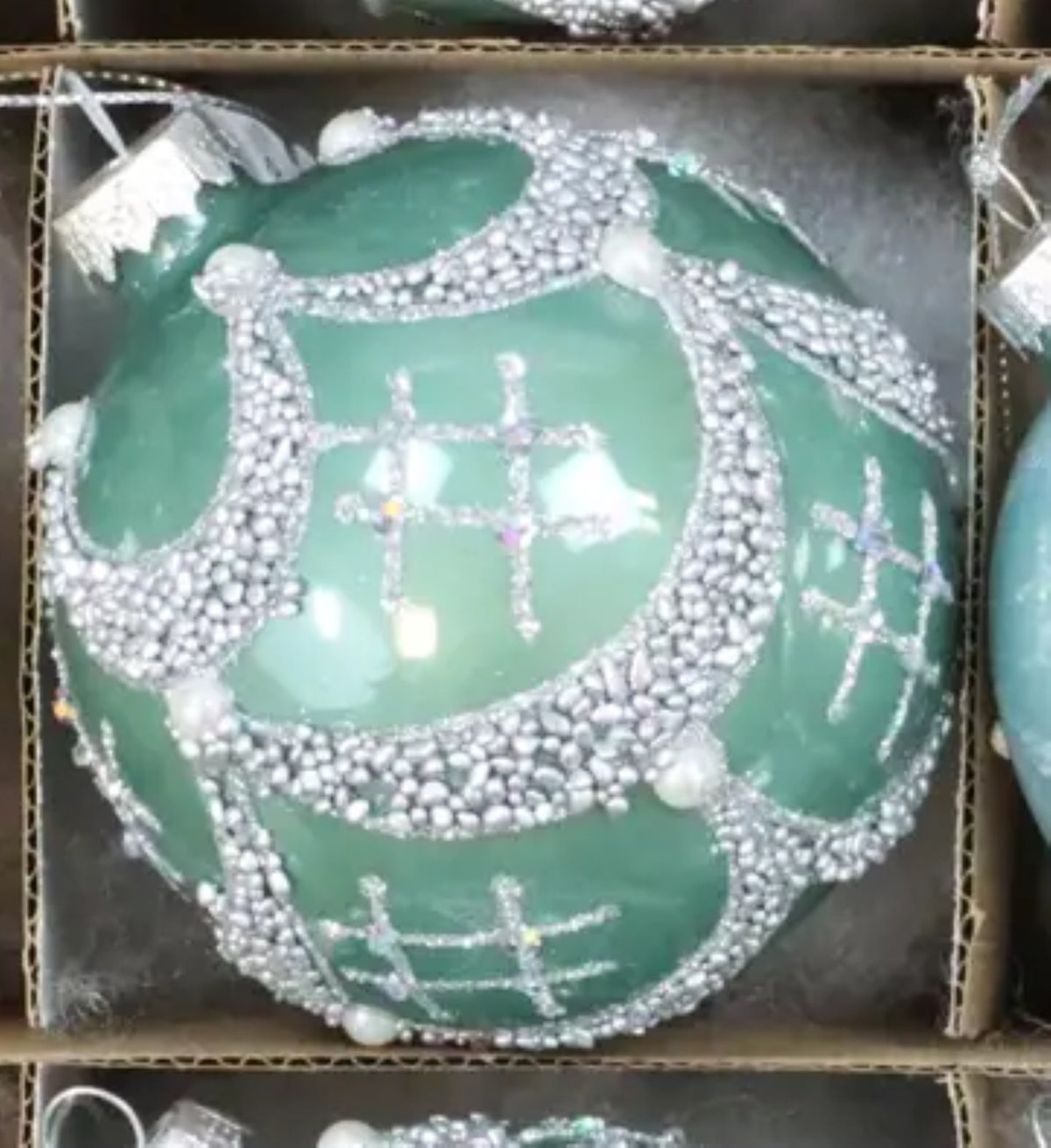 Glas- Kugel Hänger D.8 cm sort. Glasschmuck Weihnachtsbaum-Deko Ornament HOFF