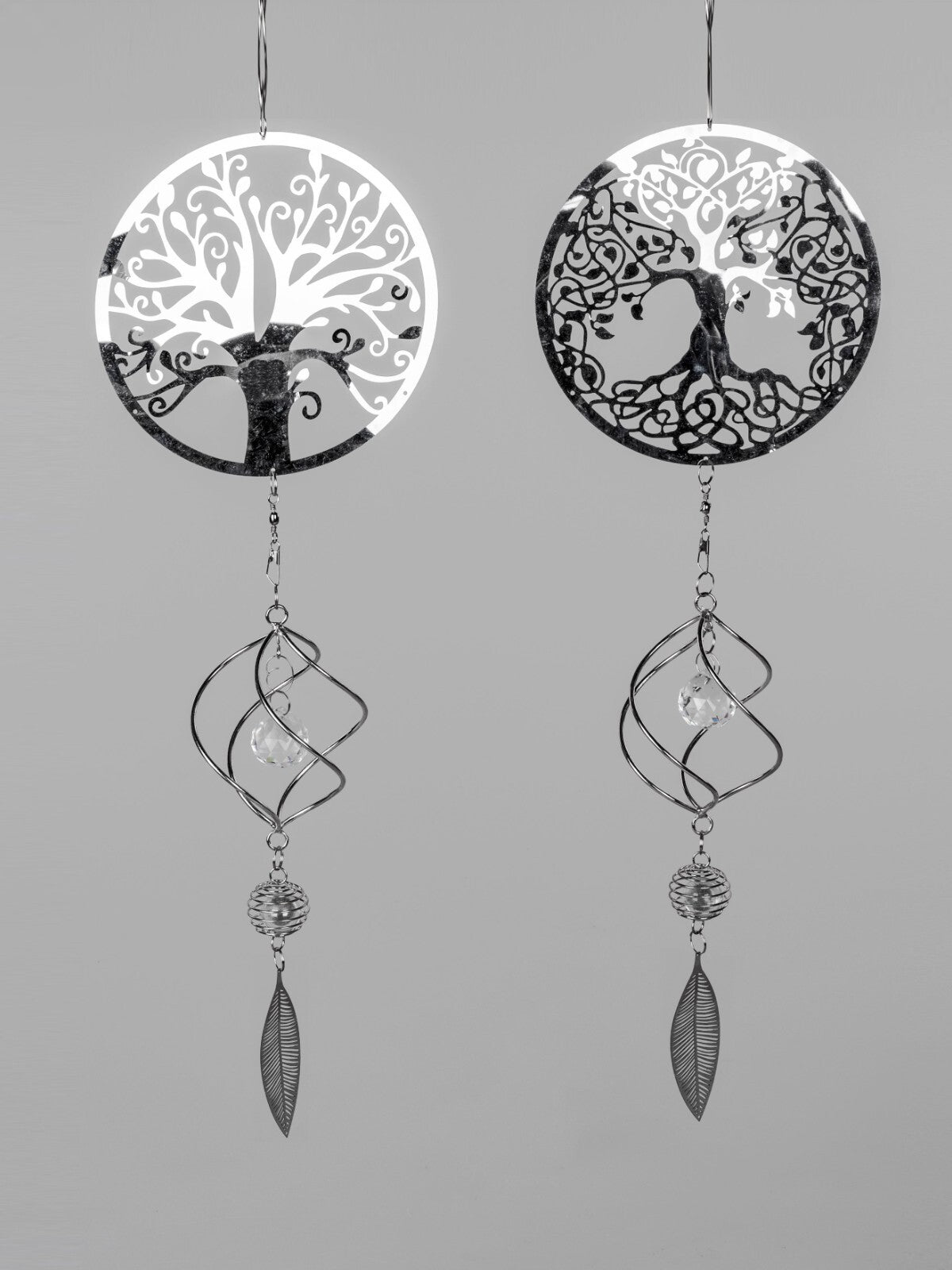 Deko Hänger Baum mit Spirale sort. 18 x 80cm Edelstahl Fenster Hänger Formano