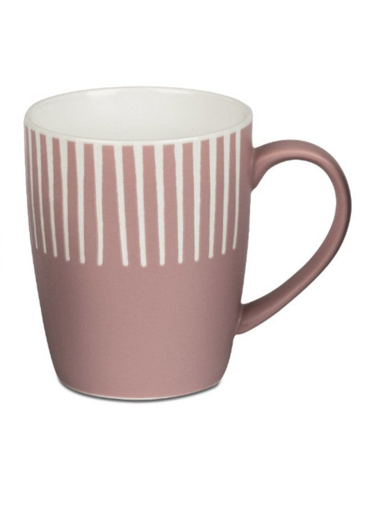 Becher & Schale Stripes Porzellan | Blau Grau Rosa | Geschirr Formano