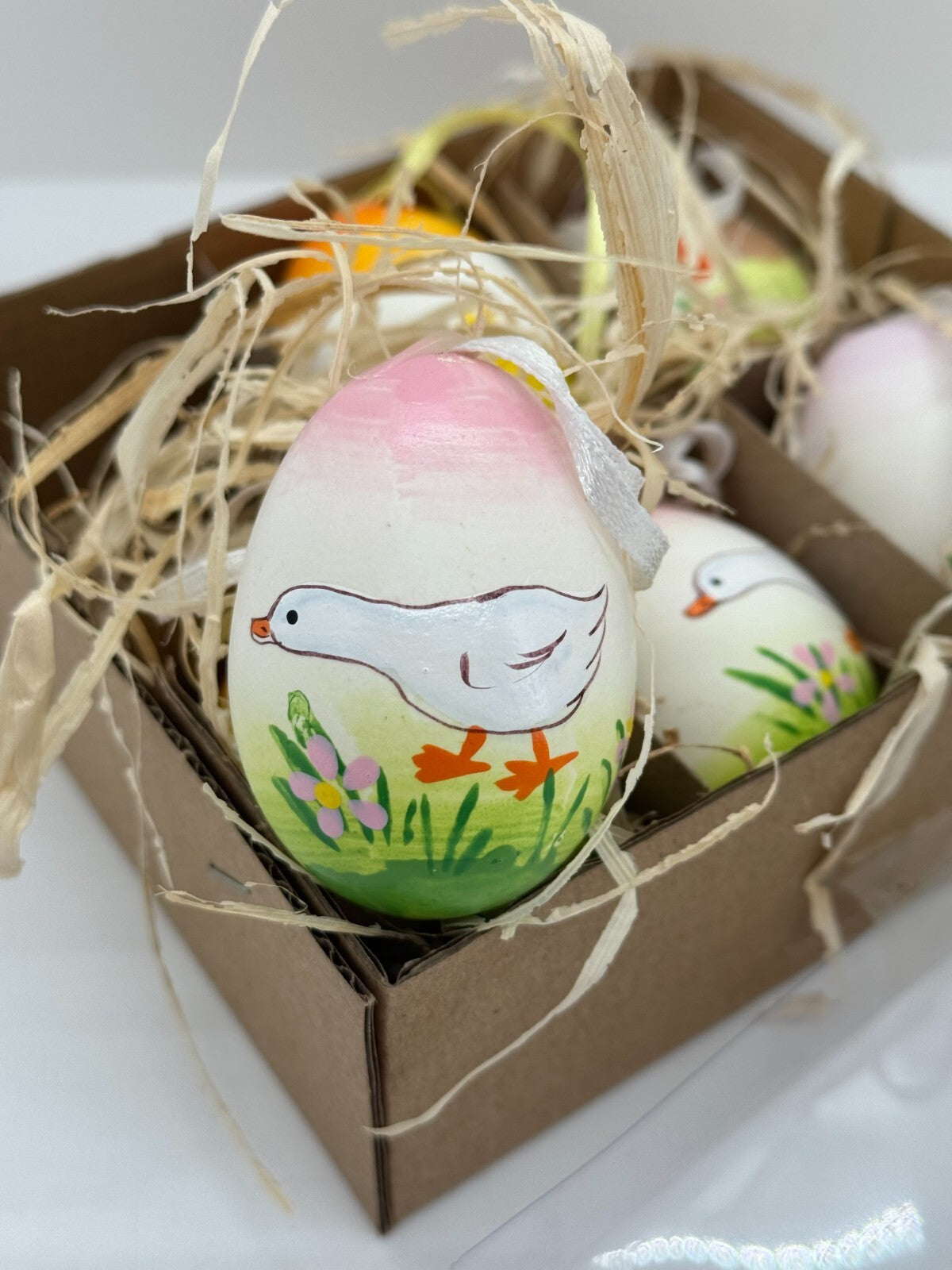 6er Set ECHTE Hühnereier Bunt sort. Eier Osterdeko Frühling G.Wurm