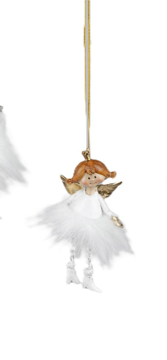 Hänger Deko-Engel FESTIVAL 12,5cm Weiß-Gold Christbaumschmuck Formano