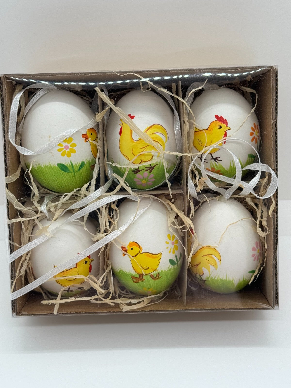 6er Set ECHTE Hühnereier Bunt sort. Eier Osterdeko Frühling G.Wurm