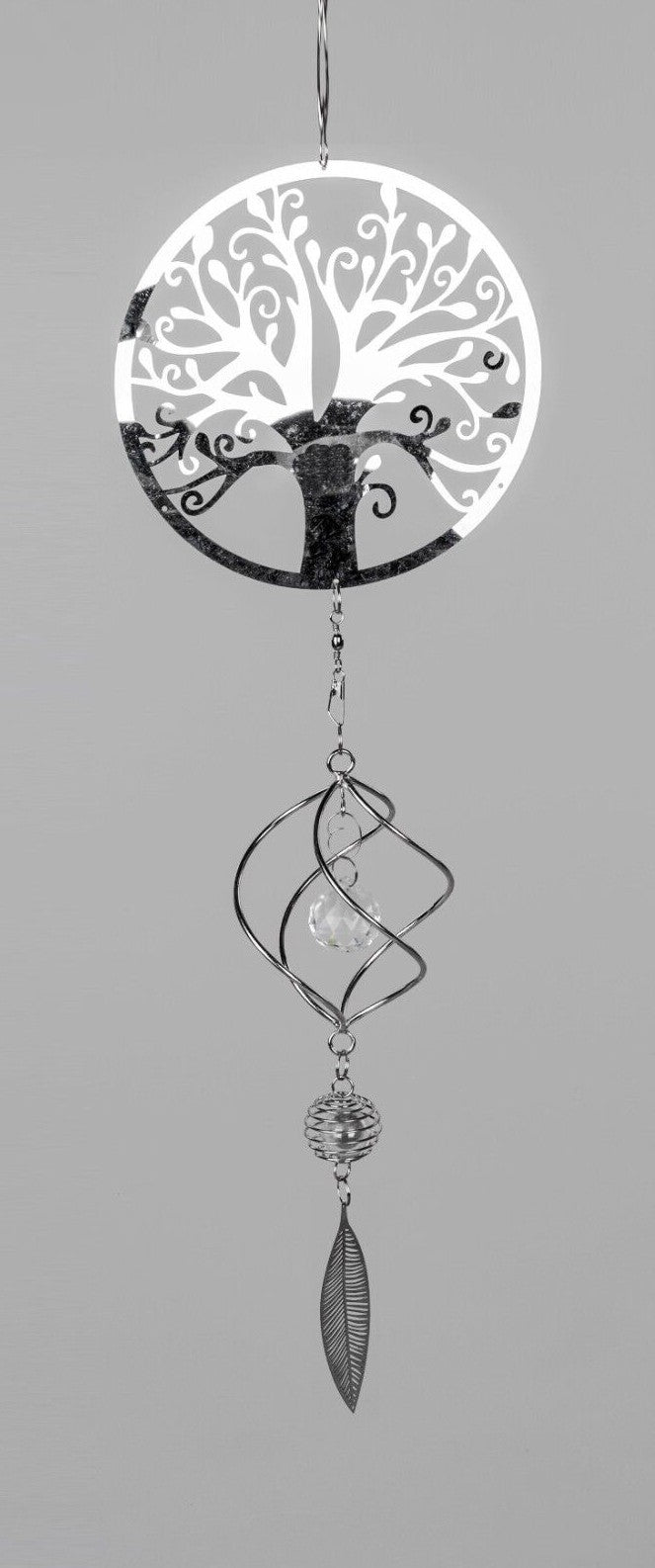 Deko Hänger Baum mit Spirale sort. 18 x 80cm Edelstahl Fenster Hänger Formano