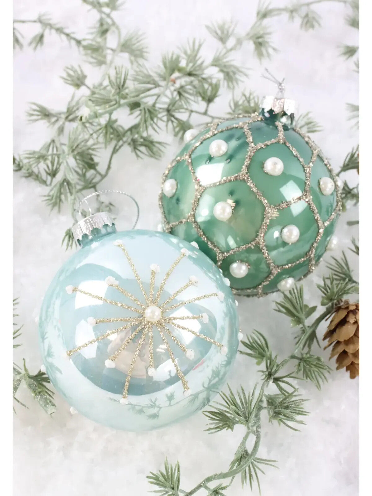 Glas- Kugel Hänger D.8 cm sort. Glasschmuck Weihnachtsbaum-Deko Ornament HOFF