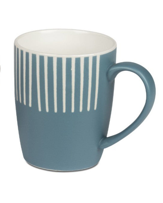 Becher & Schale Stripes Porzellan | Blau Grau Rosa | Geschirr Formano