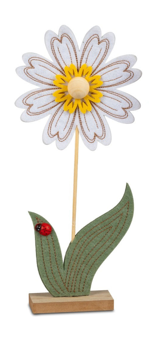 Deko-Filz Blume H. 27 cm auf Fuß mit Holz-Sockel sort. Formano