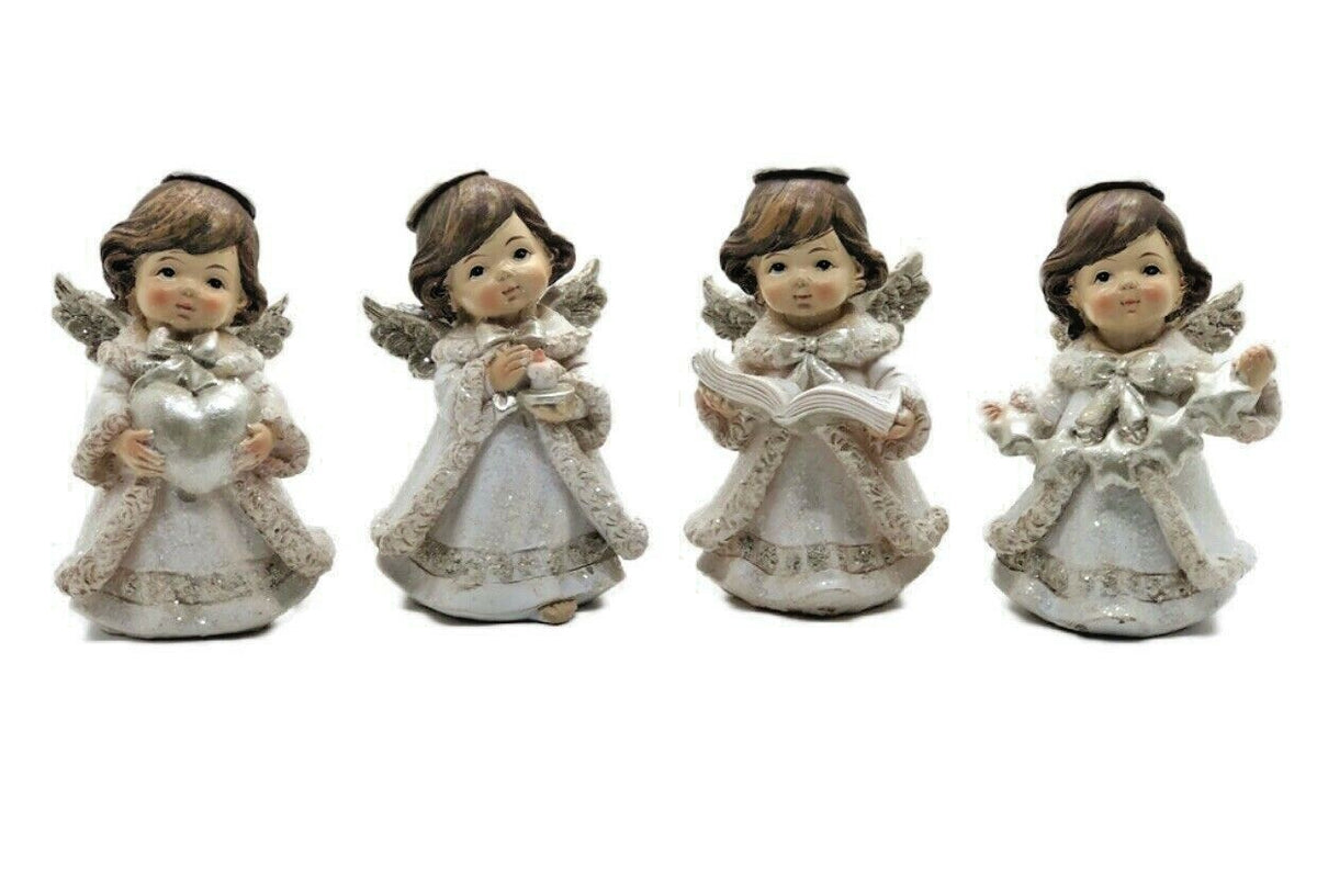 Deko Figur Engel „Lisa“ 11cm sort. Creme-Pearl Kunststein Formano