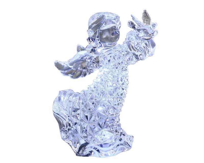 LED Weihnachtsengel Deko Figur mit Stern aus Acryl Diamant stehend H.16cm Forma