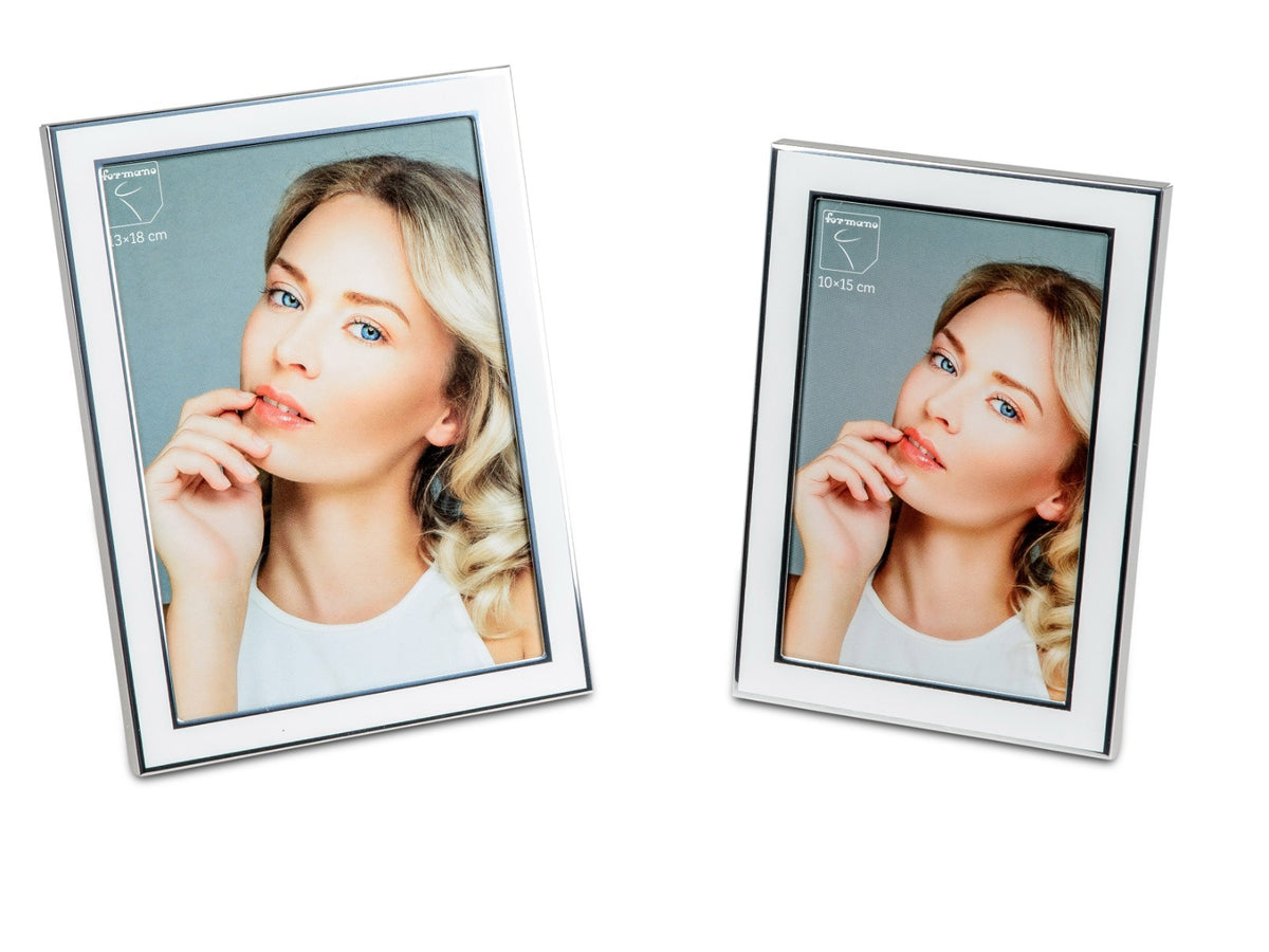Fotorahmen, Bilderrahmen Alu silber-weiß Größe bitte wählen Formano