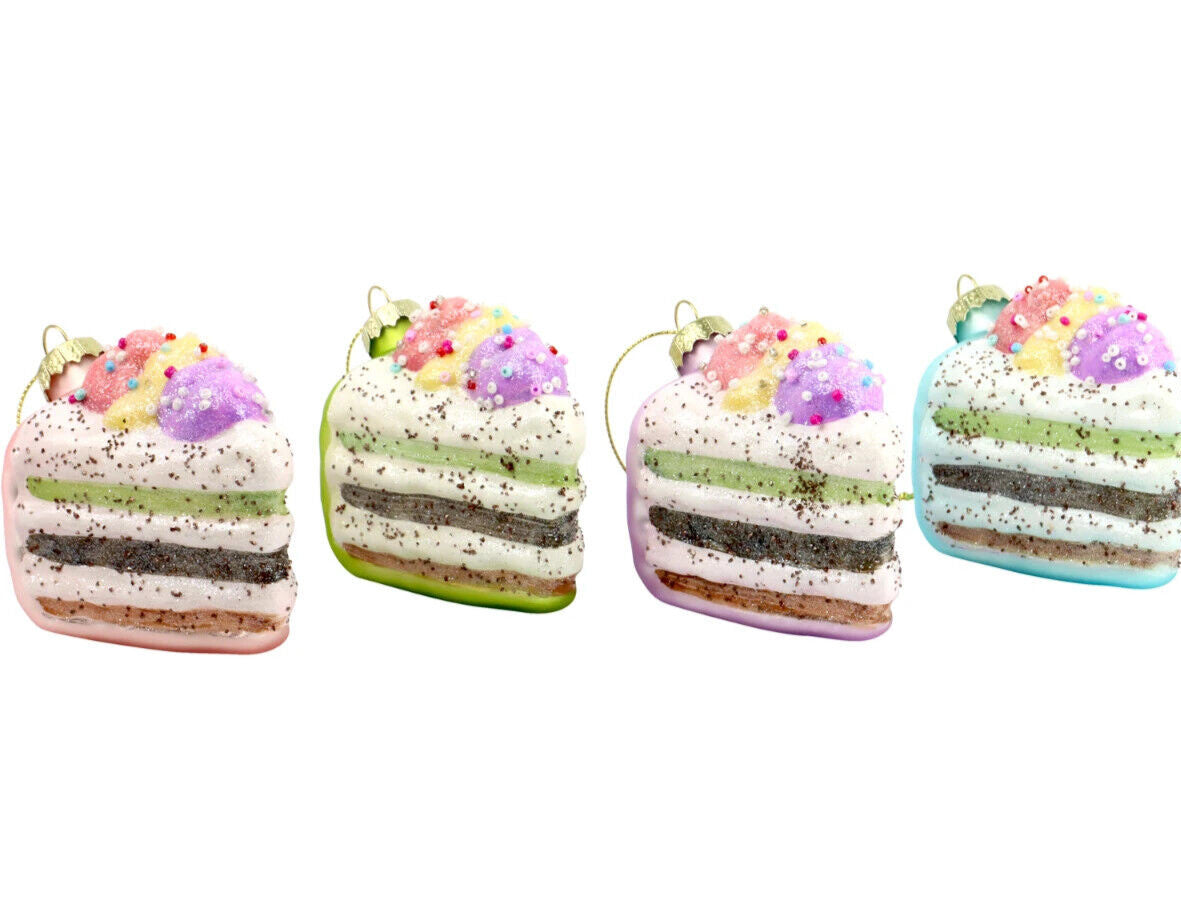 Anhänger „Cake Party “8x6x7cm sort. Glasschmuck Weihnachtsbaum-Deko Winterzeit