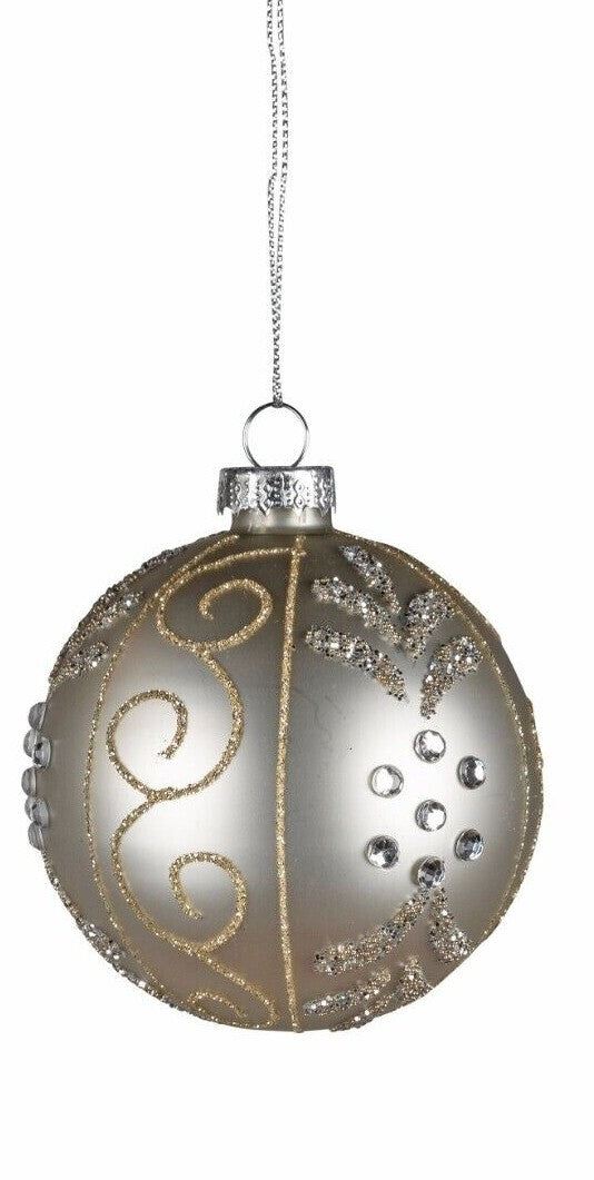 Hänger Glas-Kugel m. Strass D.8cm sort. Christbaumschmuck Weihnachtskugel Forman
