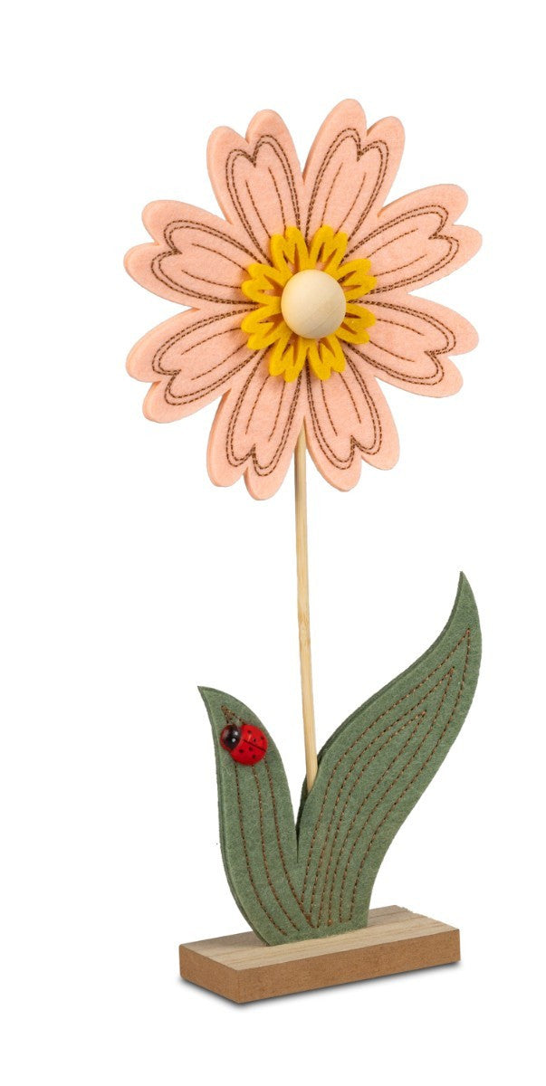 Deko-Filz Blume H. 27 cm auf Fuß mit Holz-Sockel sort. Formano