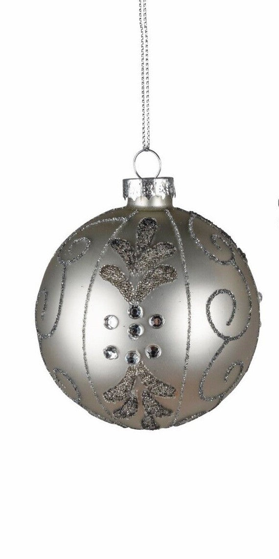 Hänger Glas-Kugel m. Strass D.8cm sort. Christbaumschmuck Weihnachtskugel Forman