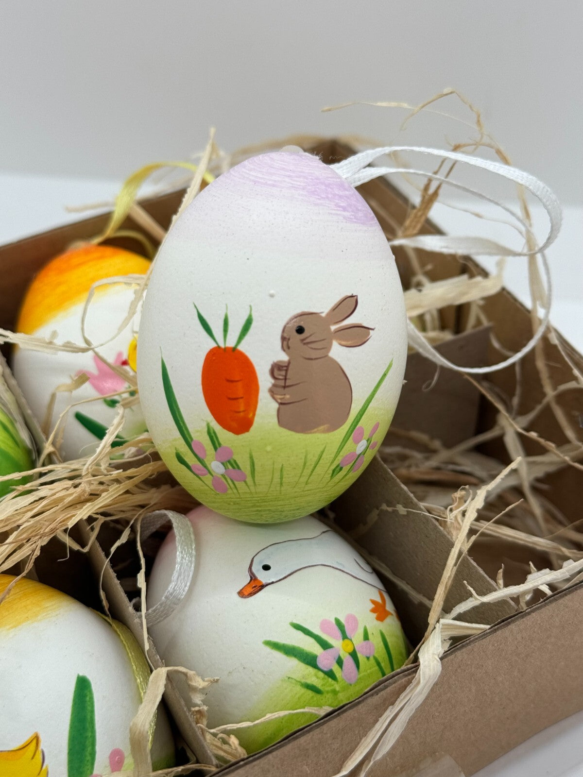 6er Set ECHTE Hühnereier Bunt sort. Eier Osterdeko Frühling G.Wurm