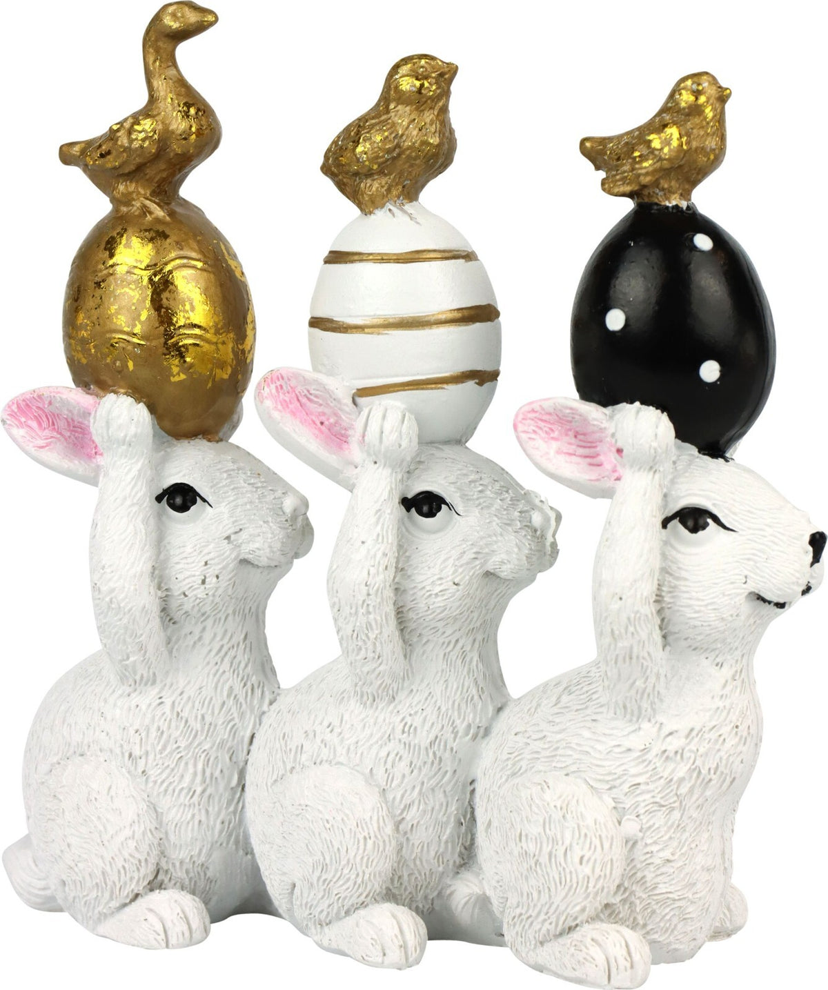 Deko Figur 12 cm Osterhasen Hasen in Set Hasenparade "CHESS" Frühjahrs Deko