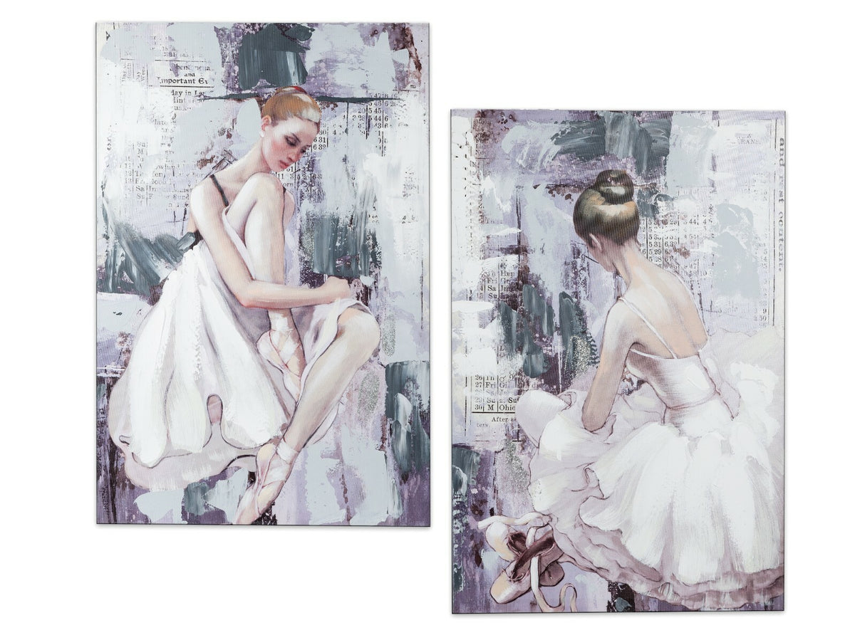 2er SET Leinwandbild Ballerina 40x60cm Wand Dekoobjekt Leinwand Bild Formano