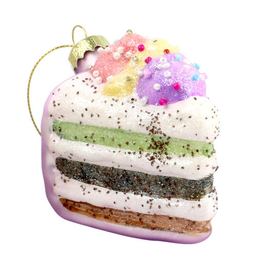 Anhänger „Cake Party “8x6x7cm sort. Glasschmuck Weihnachtsbaum-Deko Winterzeit