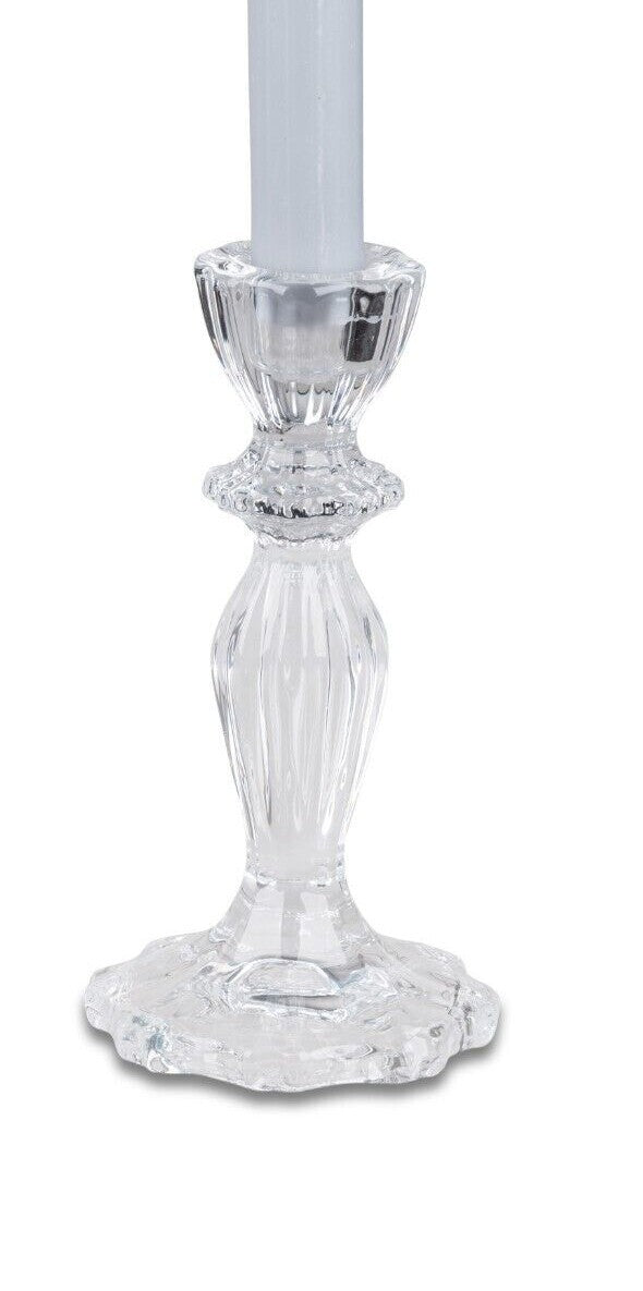Deko Kerzenleuchter Kristall-Style H. 16cm Stabkerzenhalter aus Glas formano
