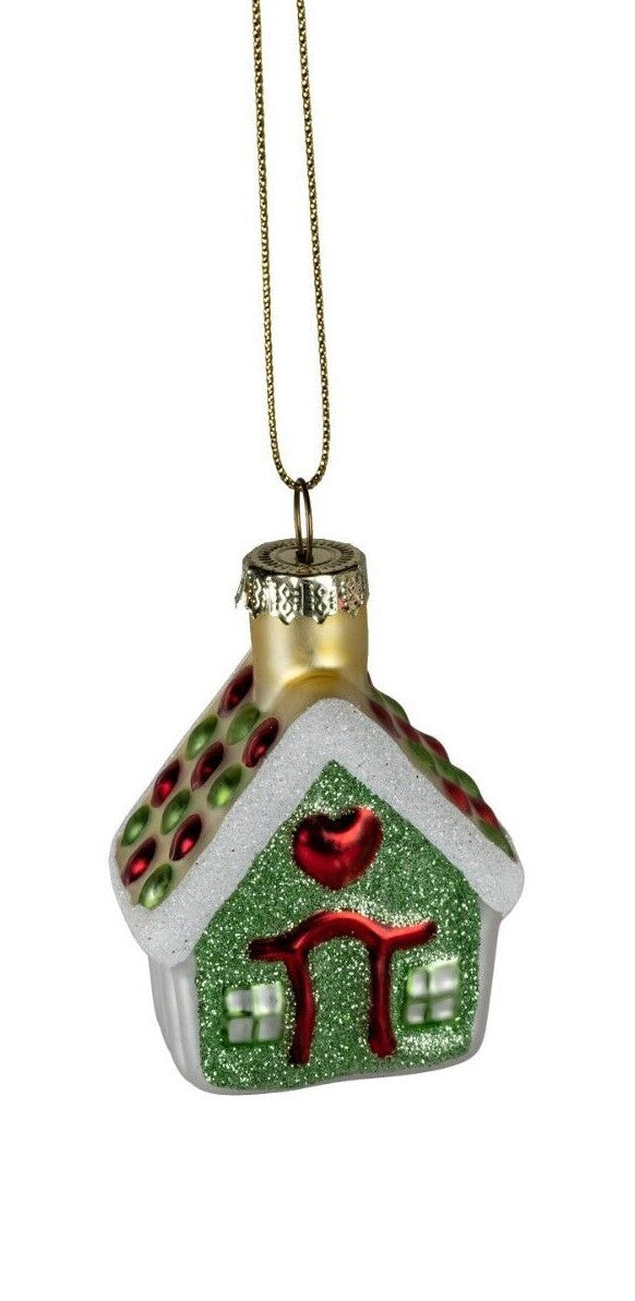 Christbaumschmuck Häuser sort. Glas 8,5 cm Weihnachtsbaum Anhänger Kugel Formano