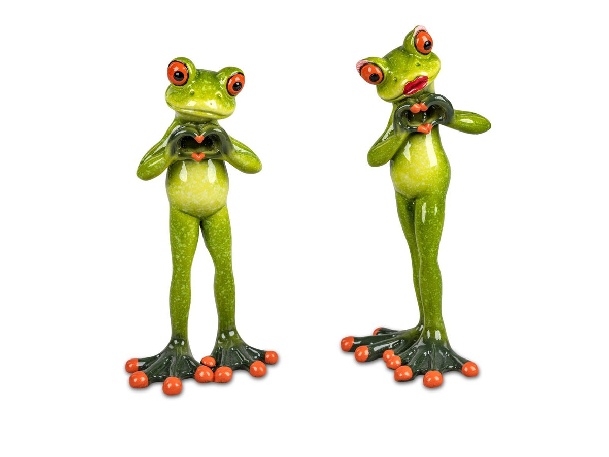Deko-Figur Frosch Frösche Liebe/ Hochzeit/ Pärchen/ m. Herz Formano