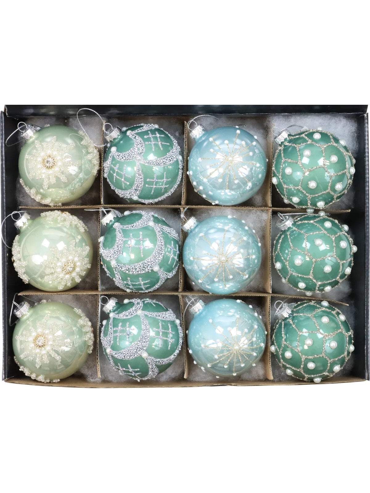 Glas- Kugel Hänger D.8 cm sort. Glasschmuck Weihnachtsbaum-Deko Ornament HOFF