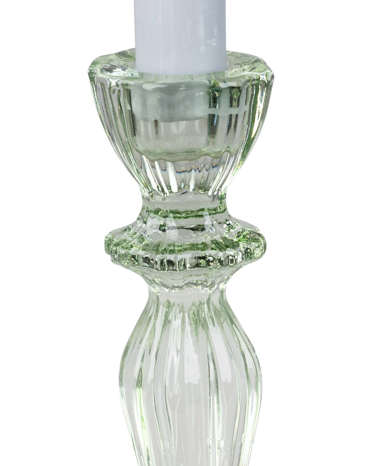 Deko Kerzenleuchter Kristall-Style H. 16cm Stabkerzenhalter aus Glas formano