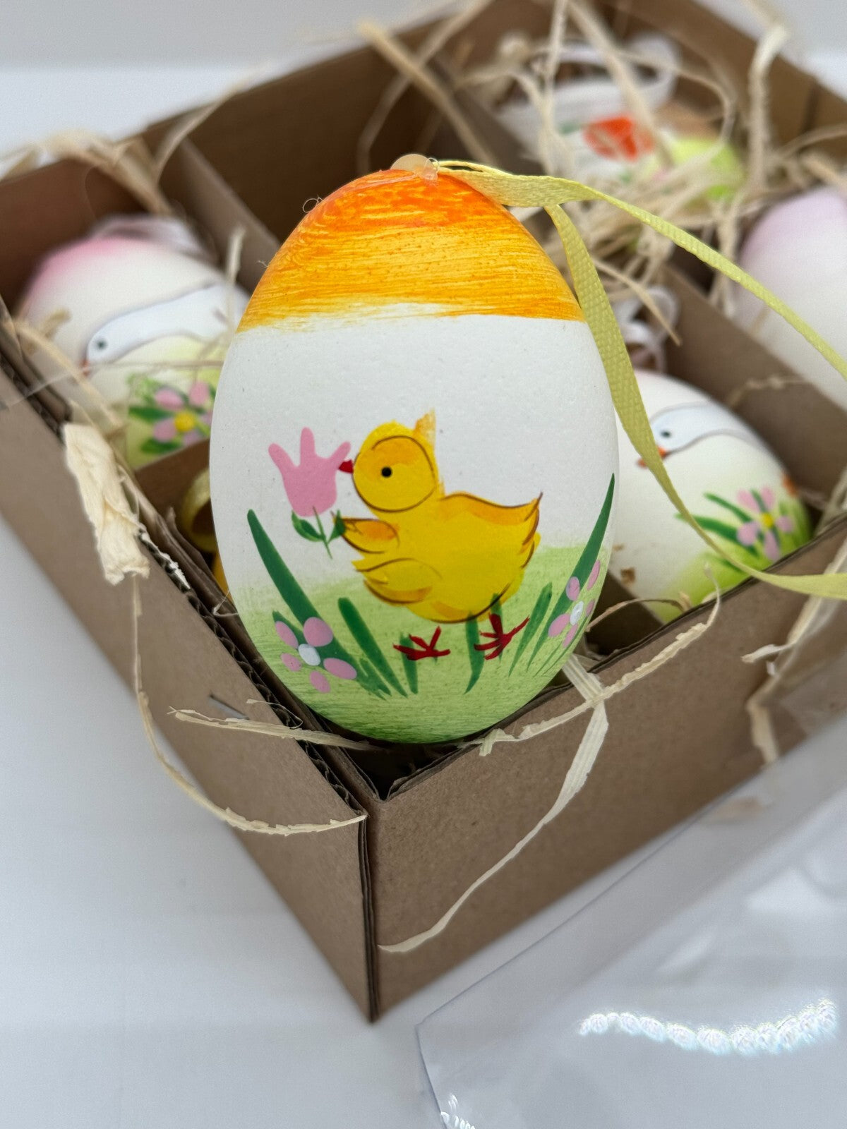 6er Set ECHTE Hühnereier Bunt sort. Eier Osterdeko Frühling G.Wurm