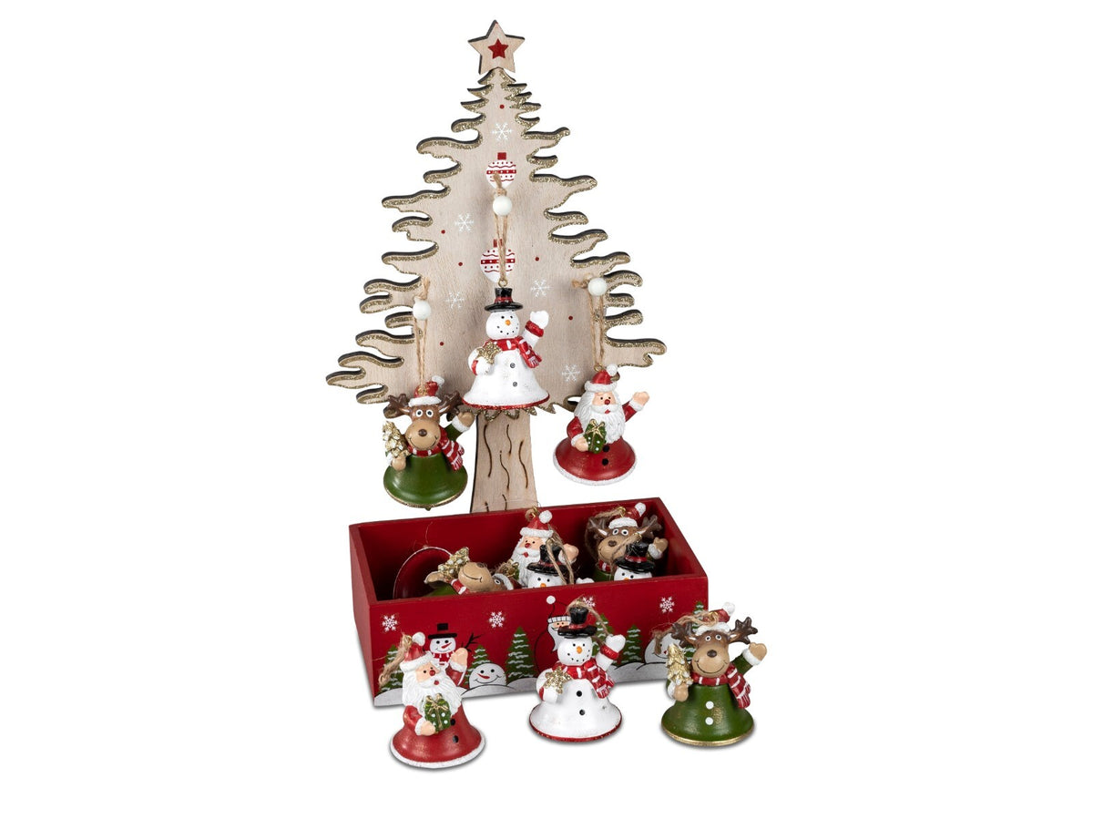 Christbaumschmuck Hänger Glocke sort. Schneemann Weihnachtsmann Elch formano
