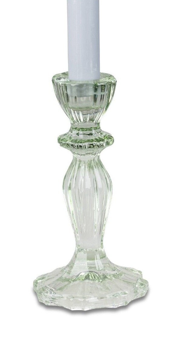 Deko Kerzenleuchter Kristall-Style H. 16cm Stabkerzenhalter aus Glas formano