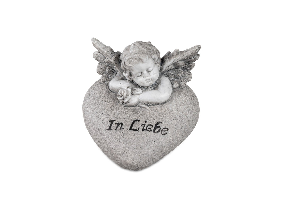 Deko-Herz-Engel Trauer 9cm Grabschmuck mit Spruch „In Liebe“ formano