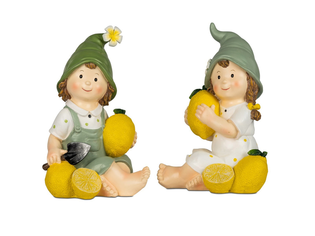 Deko-Figur Sommer Kinder mit Zitronen sort. H. 25 oder 28 cm Garten formano