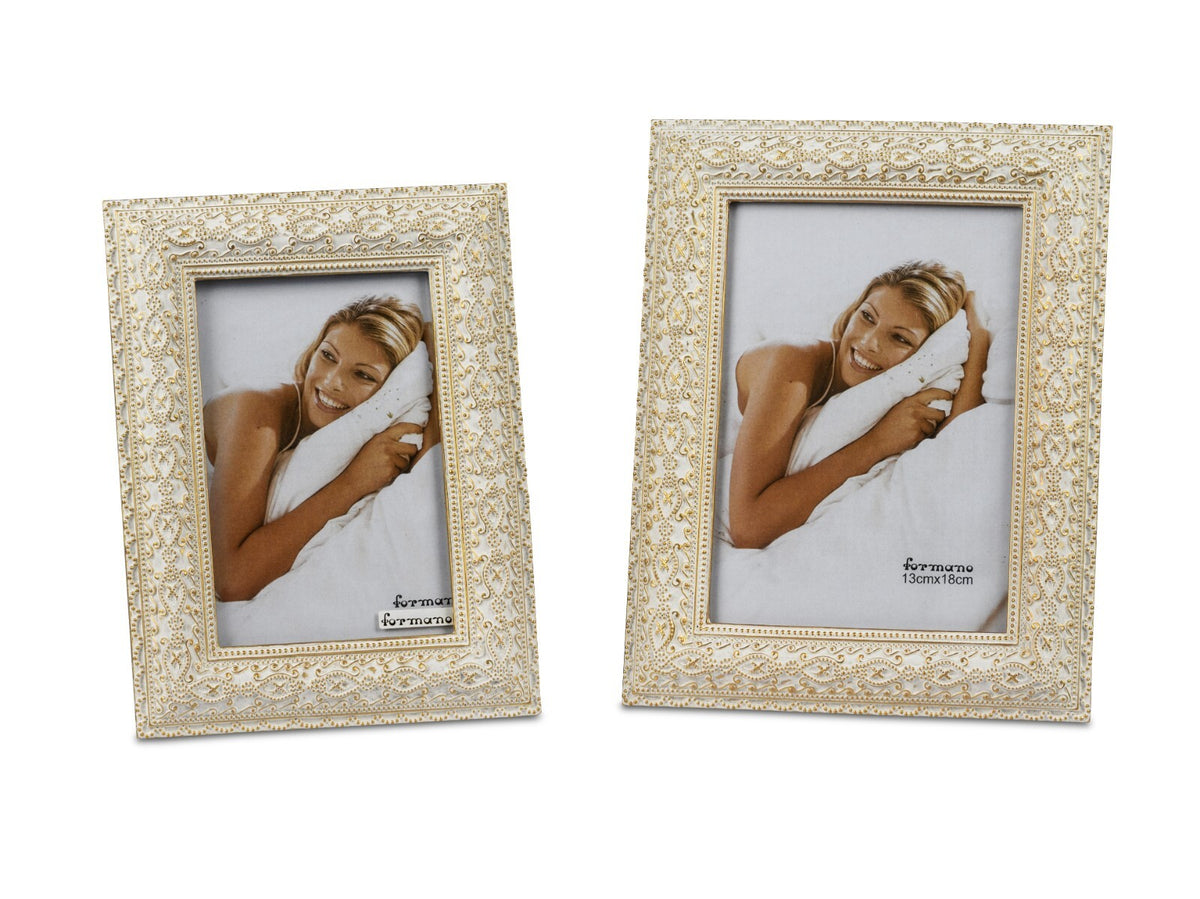 Fotorahmen 10x15 oder 13x18 Creme-Gold Bilderrahmen Formano