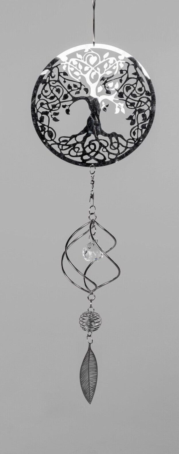 Deko Hänger Baum mit Spirale sort. 18 x 80cm Edelstahl Fenster Hänger Formano