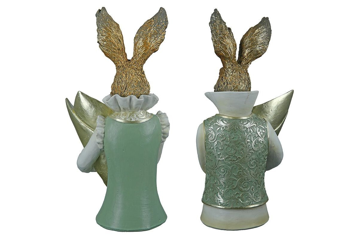 Deko-Figur „Lord und Lady“ mit Tütenvase sort. H.30cm Osterhase Frühjahr GILDE