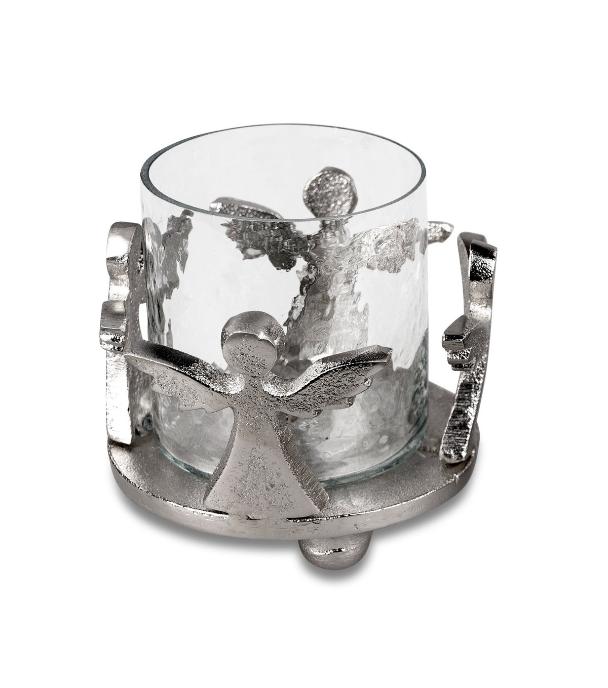 Deko Windlicht Engel 7x10cm Metall + Glas Kerzenhalter Leuchter formano
