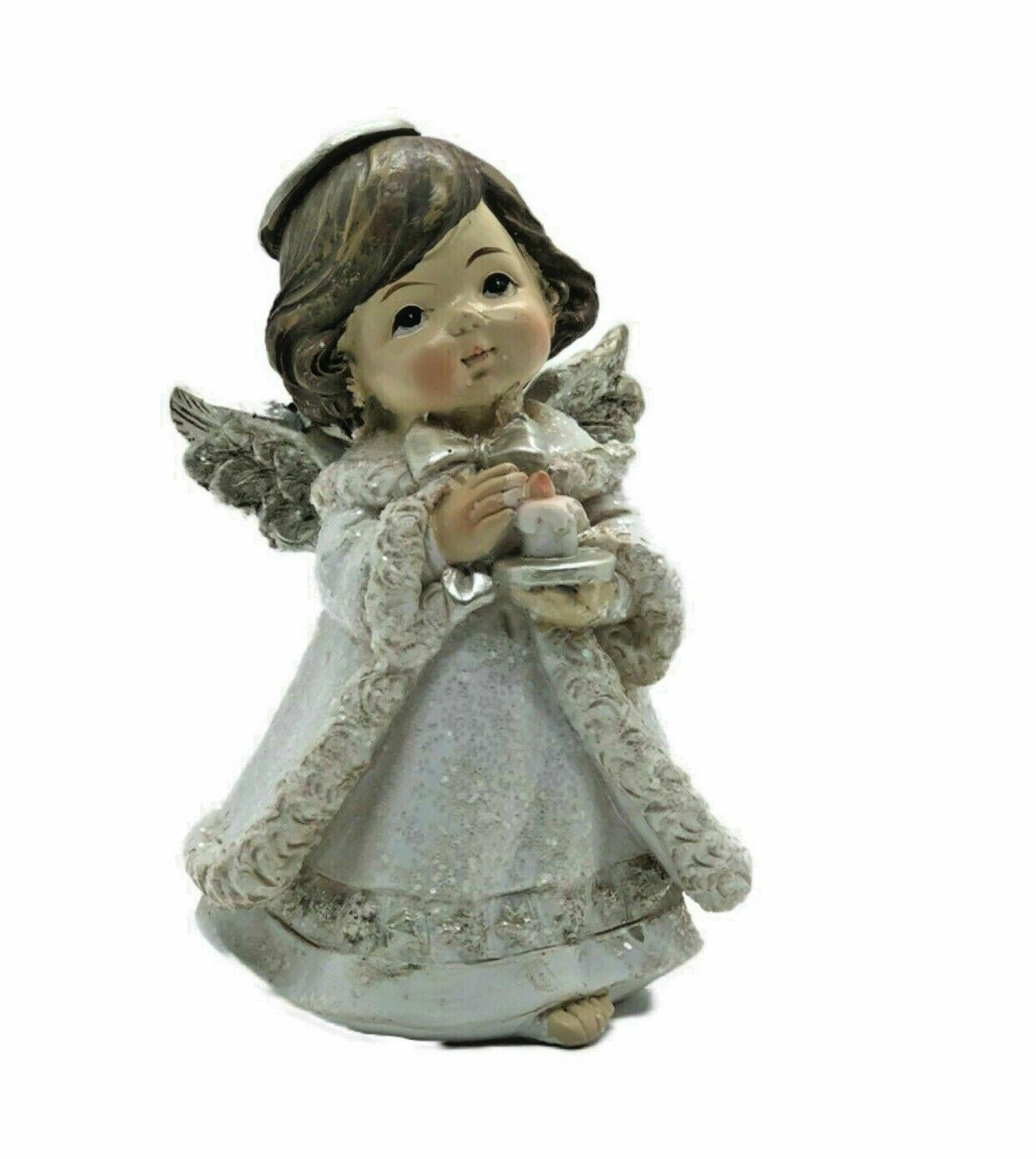 Deko Figur Engel „Lisa“ 11cm sort. Creme-Pearl Kunststein Formano