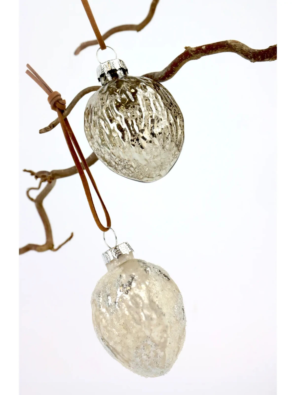 6er SET-Walnuss-Glashänger „VINTAGEBOX CHESTNUT" 4,5cm Weihnachtsbaum-Kugeln