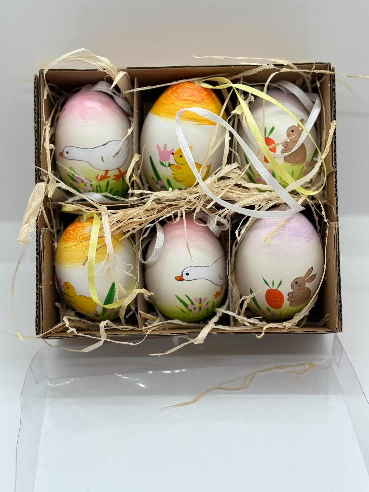 6er Set ECHTE Hühnereier Bunt sort. Eier Osterdeko Frühling G.Wurm