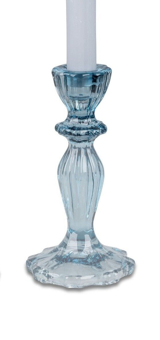 Deko Kerzenleuchter Kristall-Style H. 16cm Stabkerzenhalter aus Glas formano