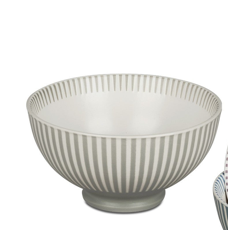 Becher & Schale Stripes Porzellan | Blau Grau Rosa | Geschirr Formano