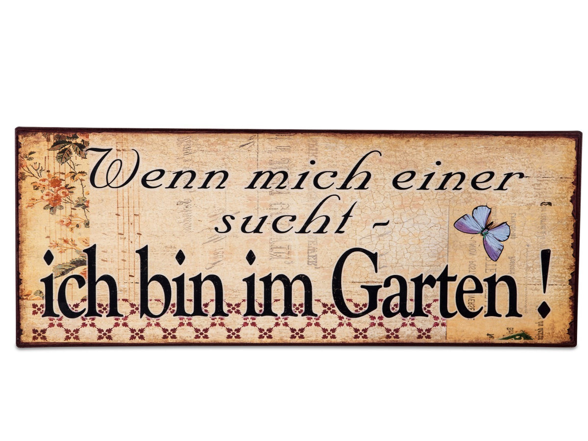Deko Blechschild als Wandbild mit Aufschrift 45x18 cm Garten/ Sommerzeit Formano