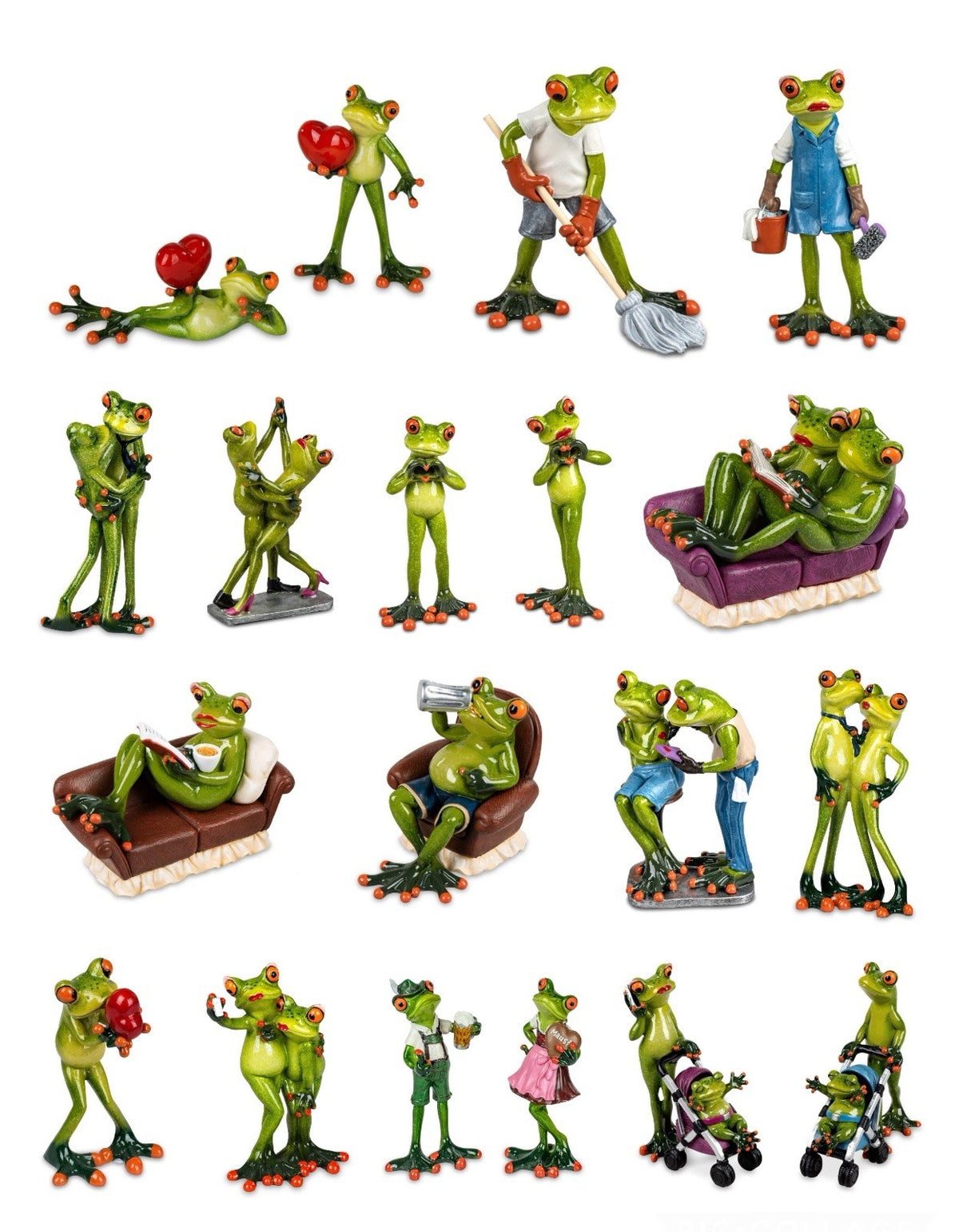 Deko-Figur Frosch Frösche Liebe/ Hochzeit/ Pärchen/ m. Herz Formano
