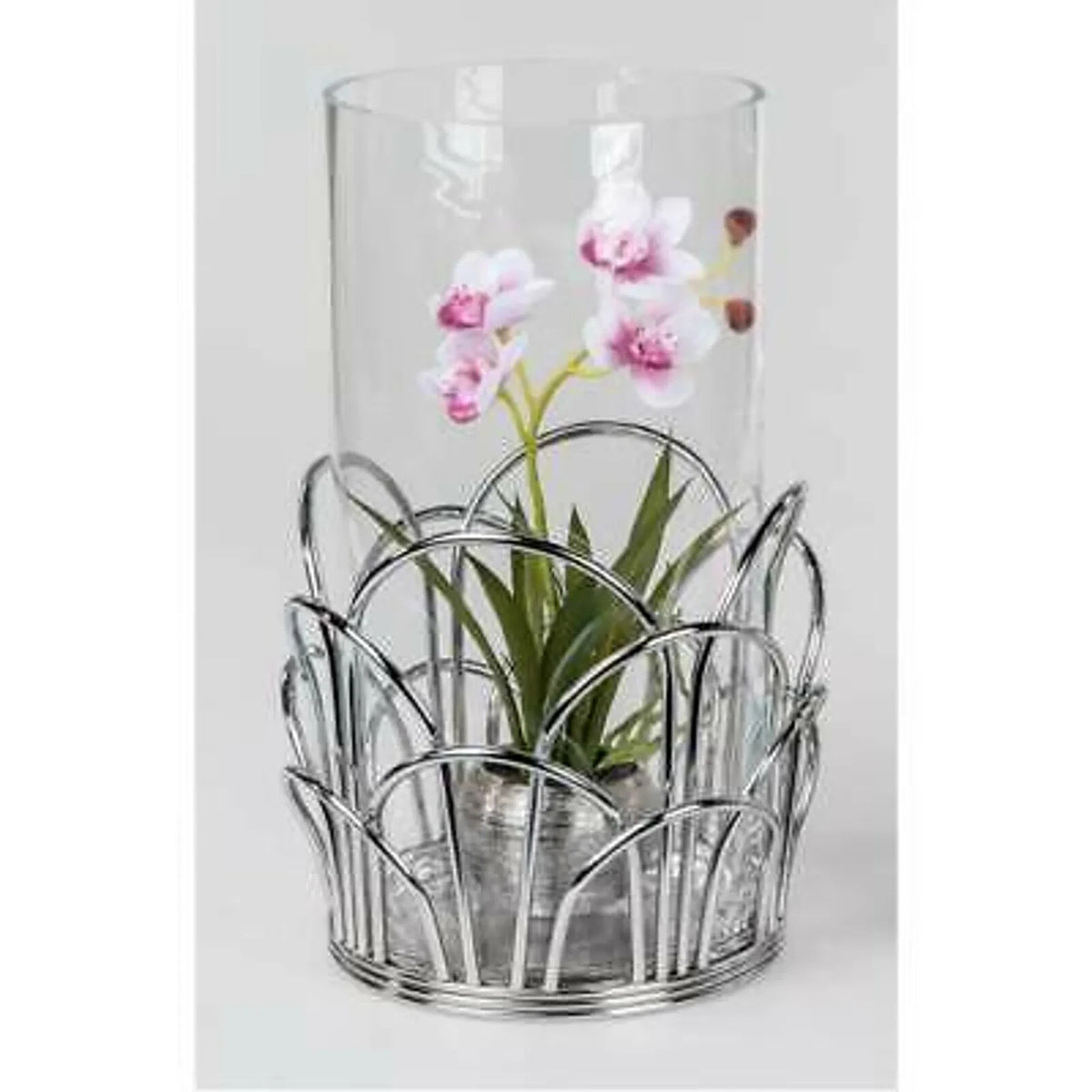 Deko Vase H.21 cm / Windlicht/ Kerzenhalter WILI Metall m. Glaseinsatz Formano