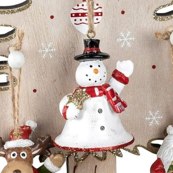 Christbaumschmuck Hänger Glocke sort. Schneemann Weihnachtsmann Elch formano