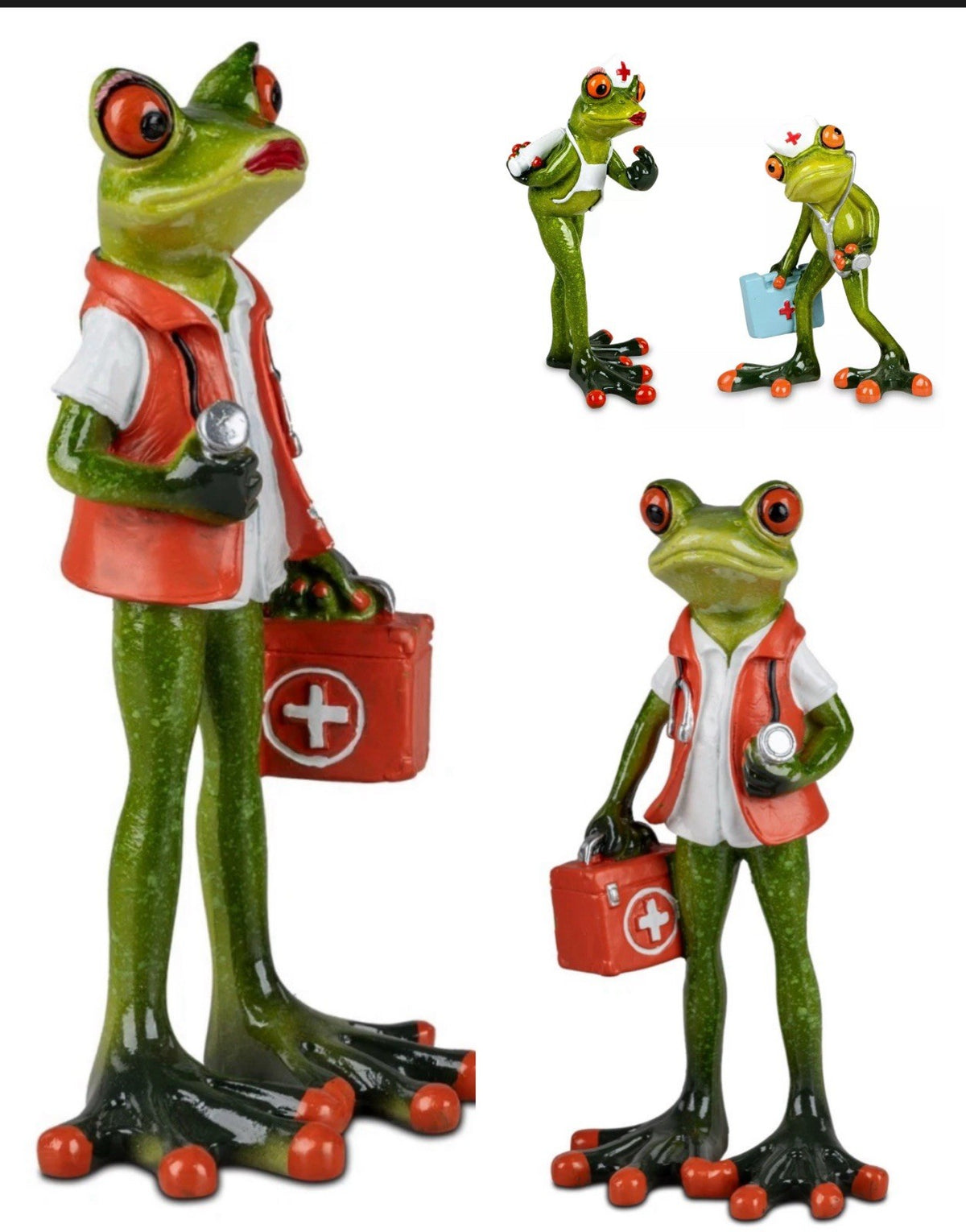 Deko Figur Frosch/Frösche Doktor, Kranker Schwester, Sanität sort. Formano