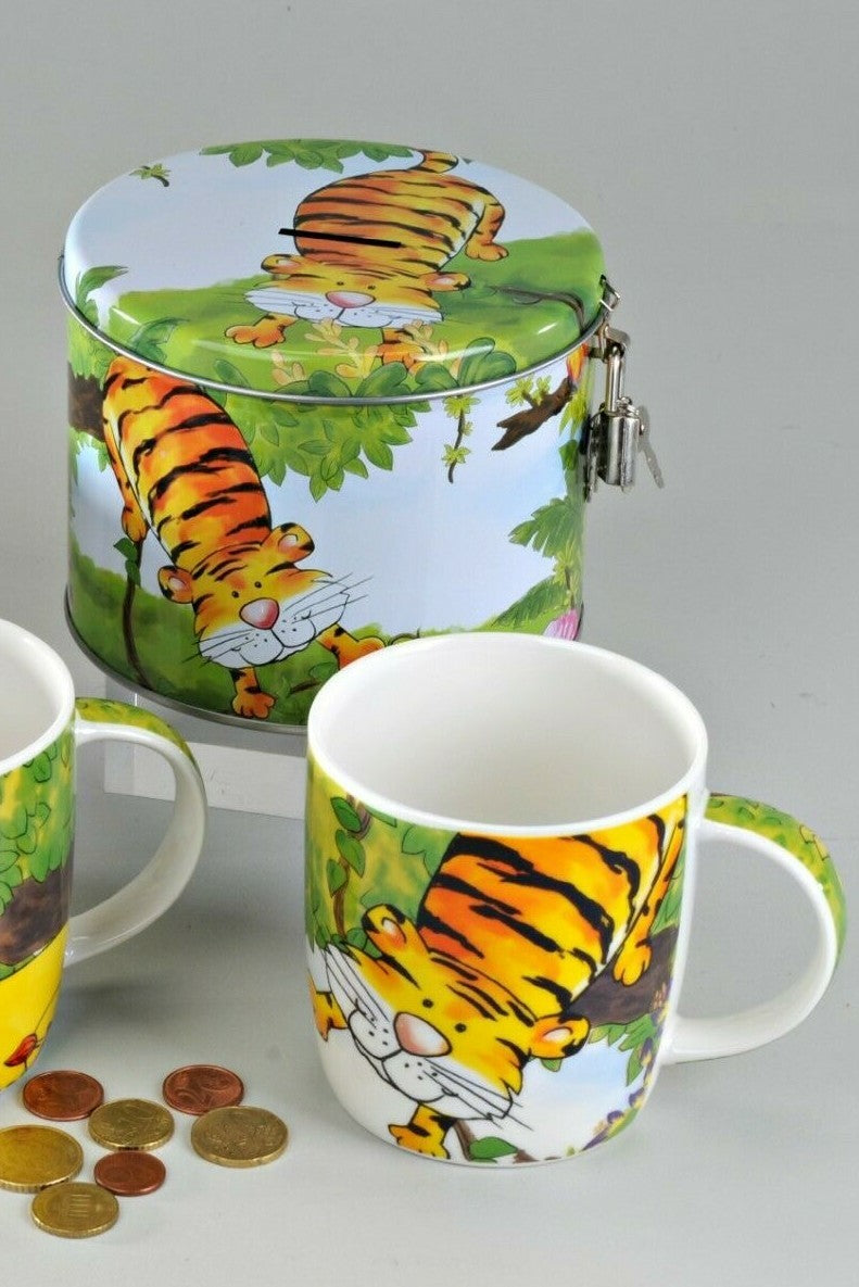Becher TIGER mit abschließbarer Spardose - Becher, Tasse Safari Formano