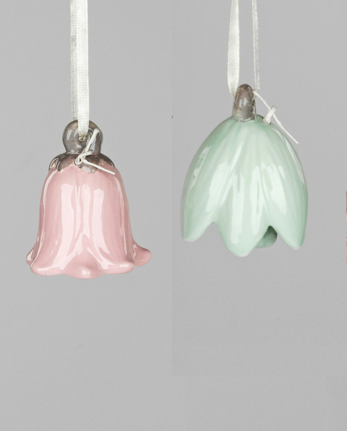 2er Set Deko Hänger Mini Porzellan Blütenglocke 5cm Garten Deko Formano