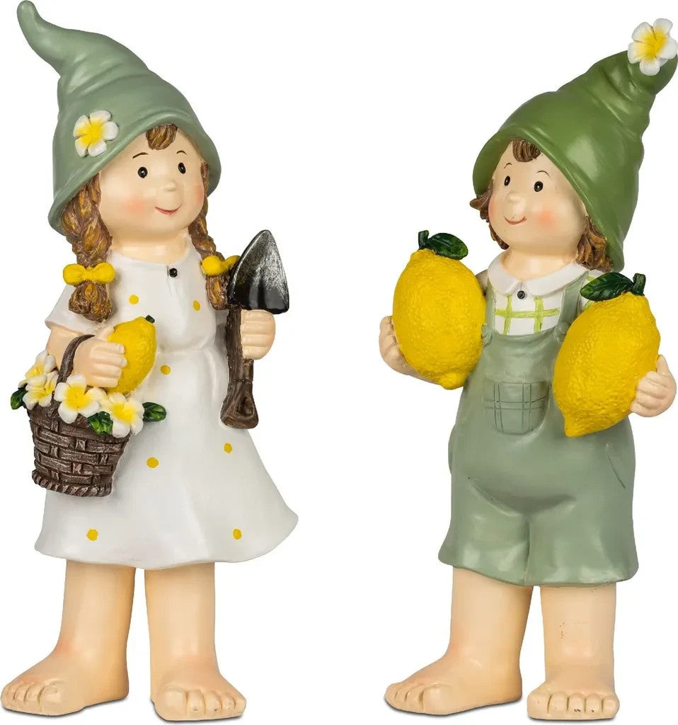 Deko-Figur Sommer Kinder mit Zitronen sort. H. 25 oder 28 cm Garten formano