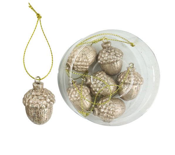 6er SET Hänger Zapfen GOLD 2x5 cm sort. Weihnachtsbaum-Deko Winterzeit Hoff